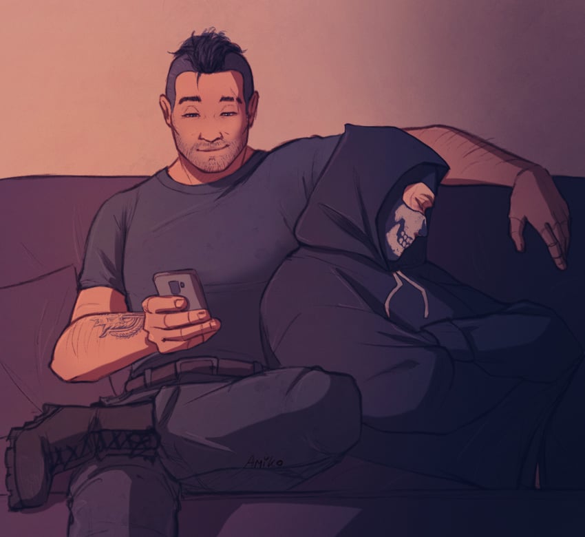 ghost and soap (call of duty and 1 more) drawn by amikoroyai
