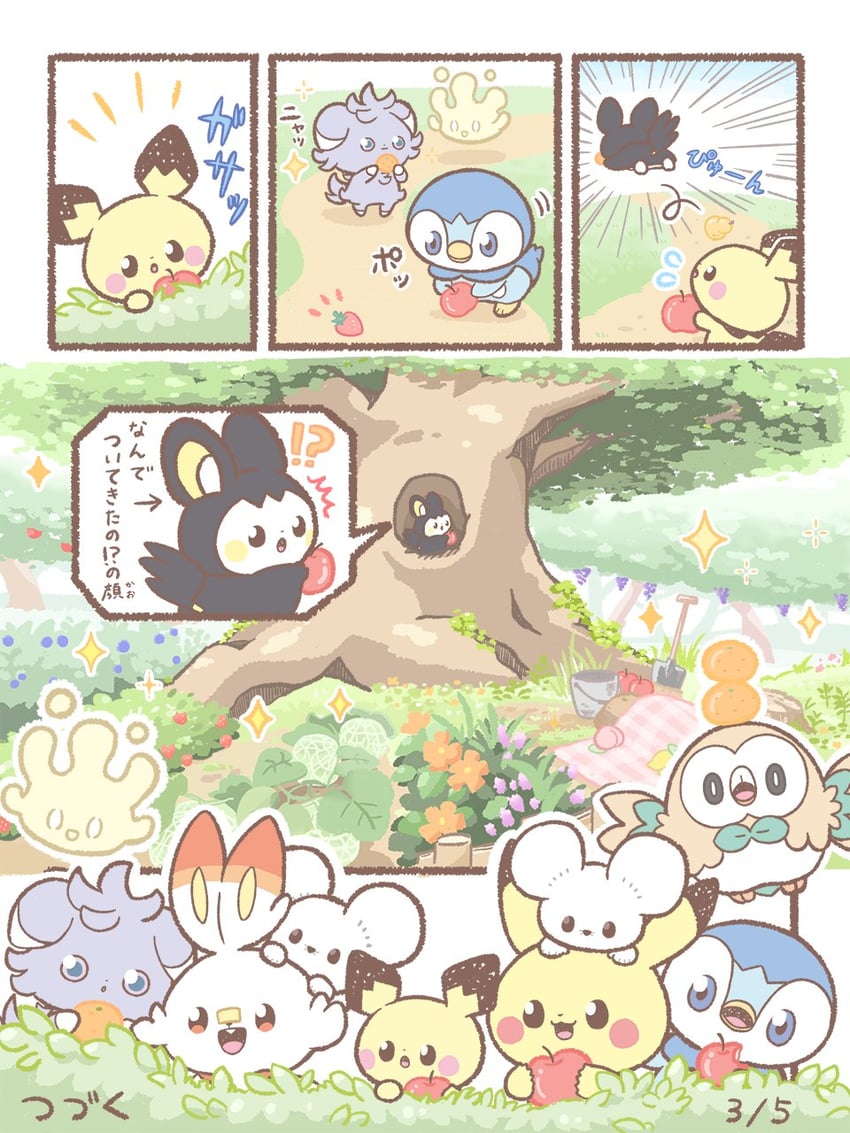 pikachu, rowlet, piplup, scorbunny, pichu, and 4 more (pokemon)