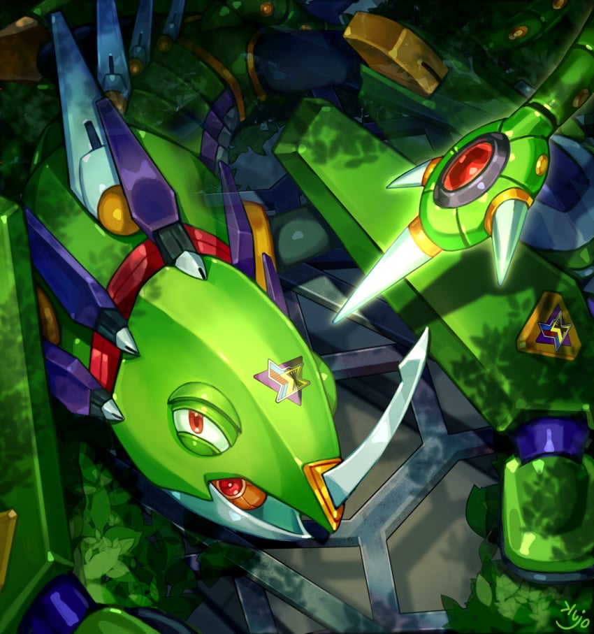 sting chameleon (mega man and 2 more) drawn by shinku_castle