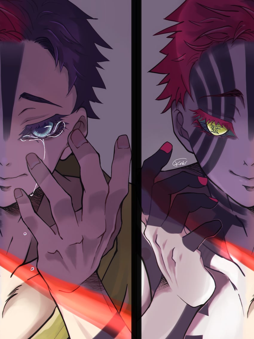 akaza and hakuji (kimetsu no yaiba) drawn by araki_(nora_ark2)