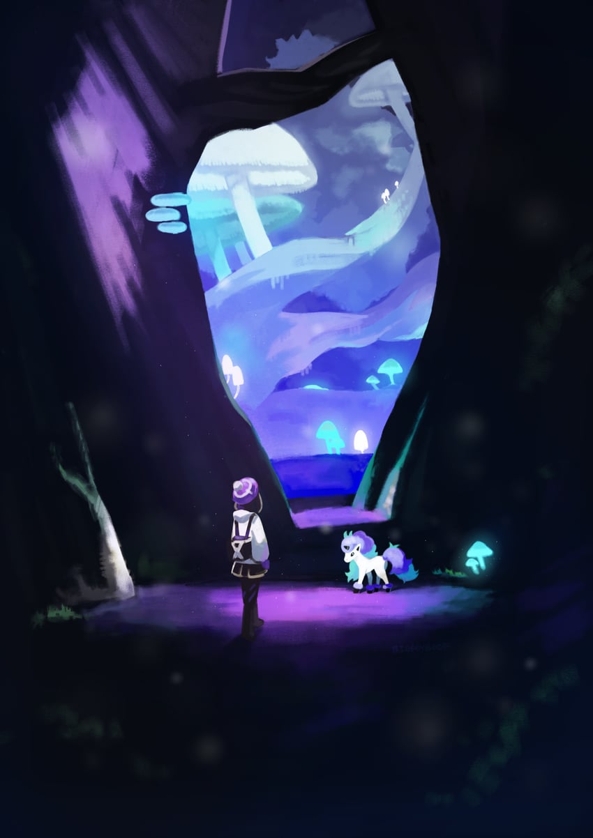 gloria and galarian ponyta (pokemon and 1 more) drawn by bigglyboof