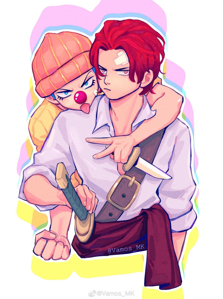 shanks and buggy the clown (one piece) drawn by vamos_mk