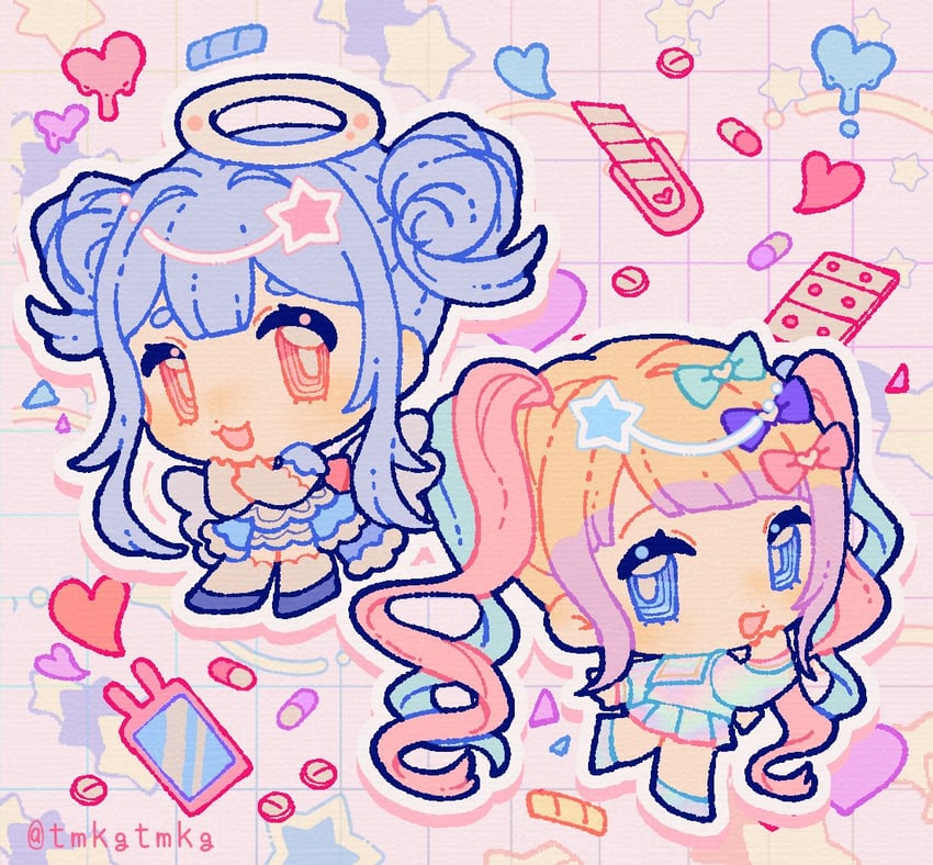 chouzetsusaikawa tenshi-chan and thien (needy girl overdose and 1 more) drawn by tmkgtmkg