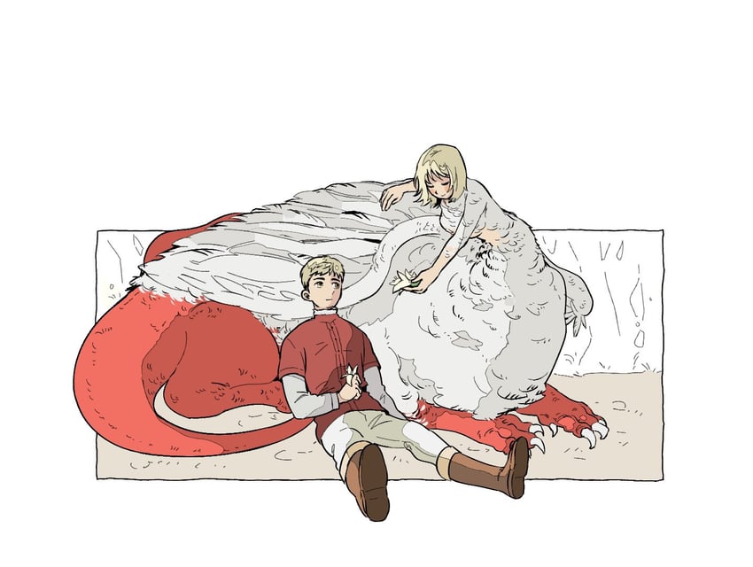 falin touden and laios touden (dungeon meshi) drawn by hup_cheop