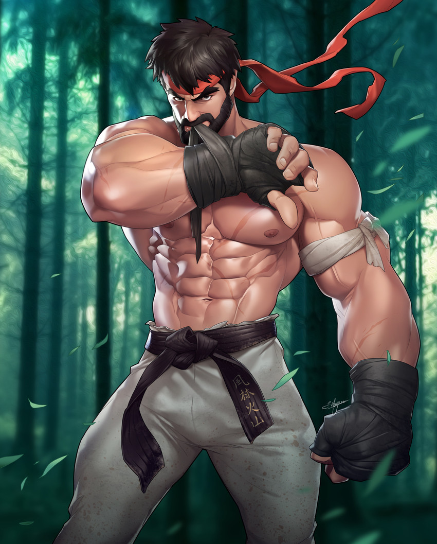 ryu (street fighter) drawn by silverjow