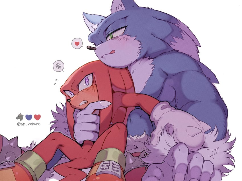 sonic the hedgehog, knuckles the echidna, and sonic the werehog (sonic and 1 more) drawn by sk_rokuro