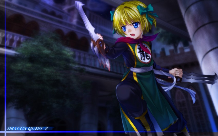 hero's daughter and martial artist (dragon quest and 2 more) drawn by mutsuki_(moonknives)