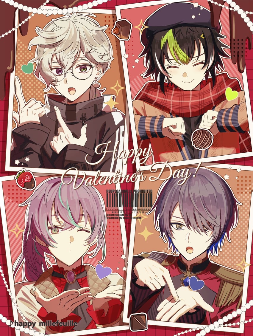 hoshirube sho, koyanagi rou, murakumo kagetsu, and inami rai (nijisanji) drawn by ukitaro