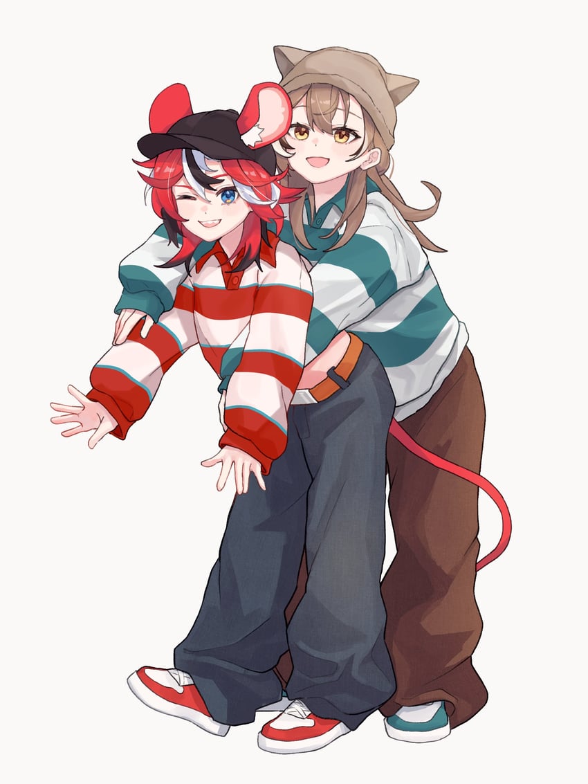 nanashi mumei and hakos baelz (hololive and 1 more) drawn by rantofish and rantomato18