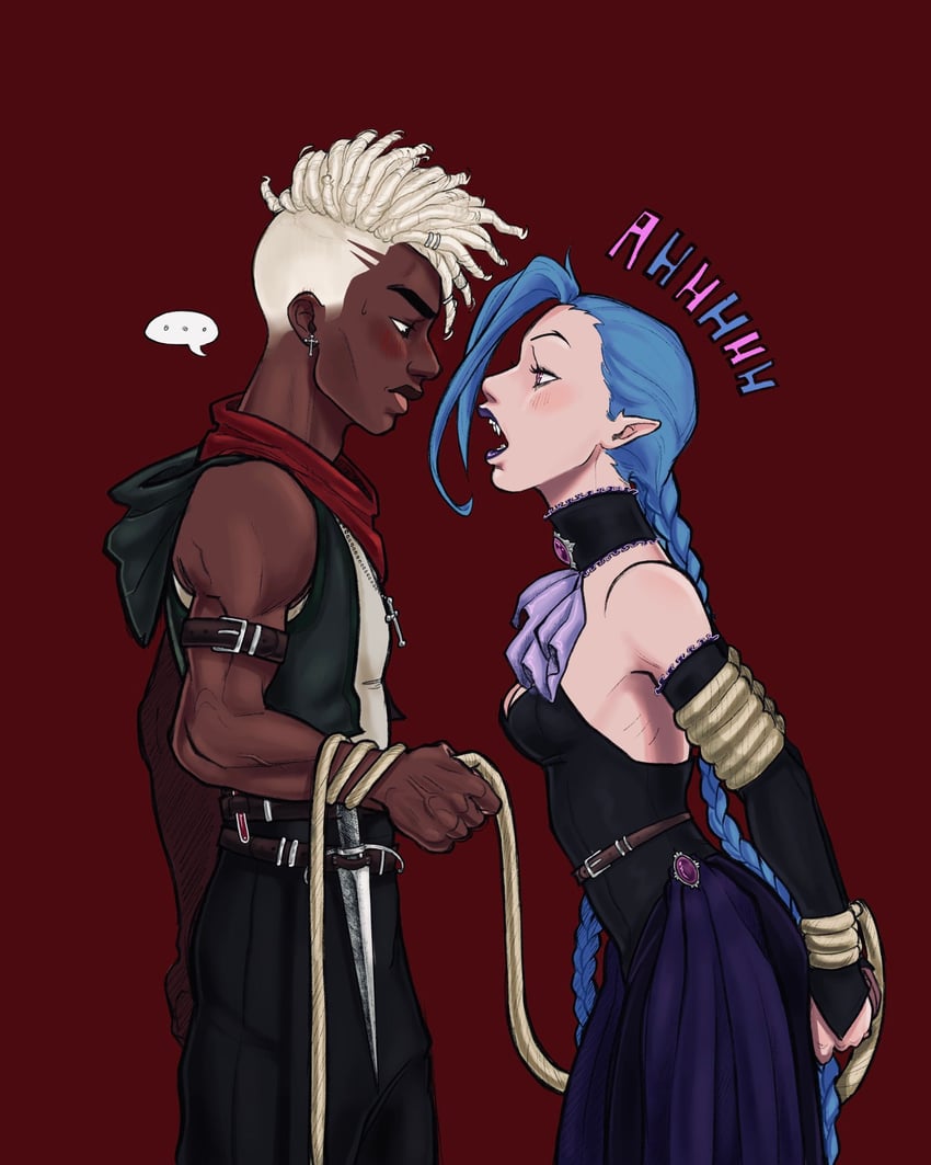 jinx and ekko (league of legends) drawn by tehya_(h0tm0ms19)