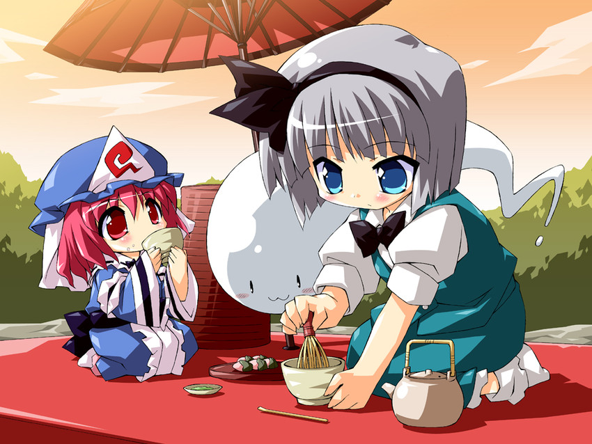 konpaku youmu and saigyouji yuyuko (touhou) drawn by petenshi_(dr._vermilion)