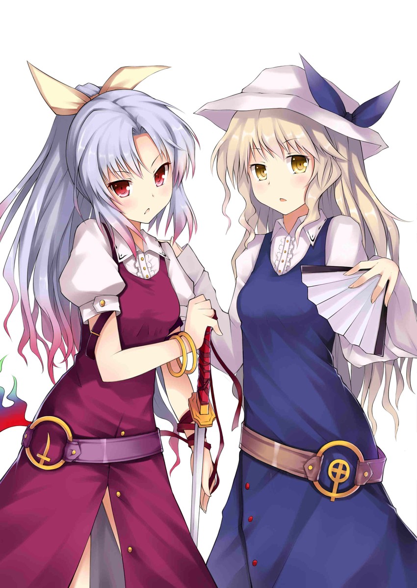 watatsuki no yorihime and watatsuki no toyohime (touhou) drawn by mushroom_(artist)