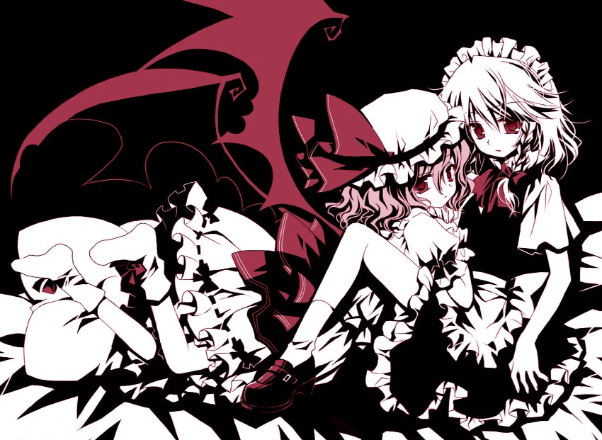 remilia scarlet and izayoi sakuya (touhou) drawn by sakurazawa_izumi