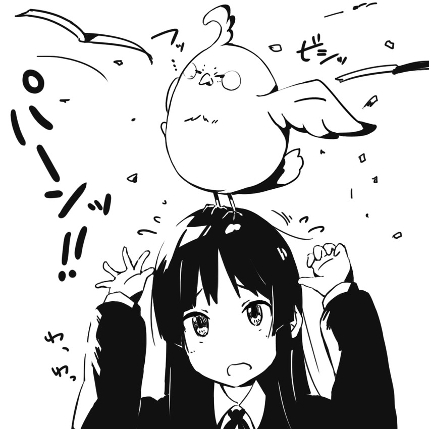 akiyama mio and dera mochimazzui (k-on! and 2 more) drawn by suzumeko