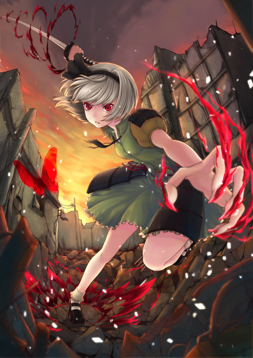 konpaku youmu (touhou and 1 more) drawn by e_neko