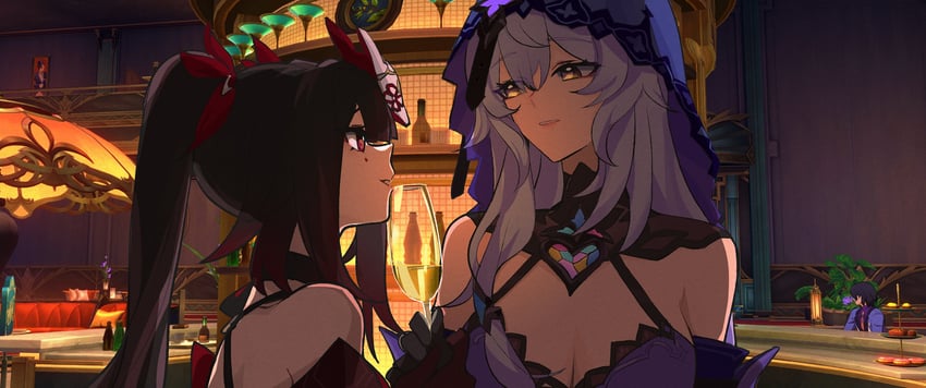 sparkle and black swan (honkai and 1 more) drawn by rekka