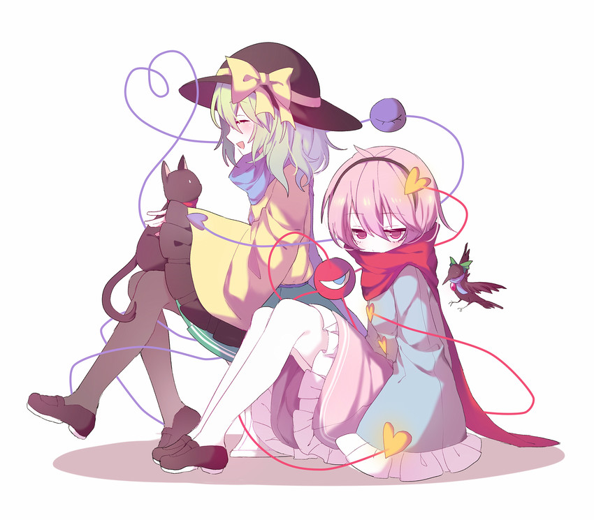 komeiji koishi, komeiji satori, kaenbyou rin, and reiuji utsuho (touhou) drawn by bing_zizi