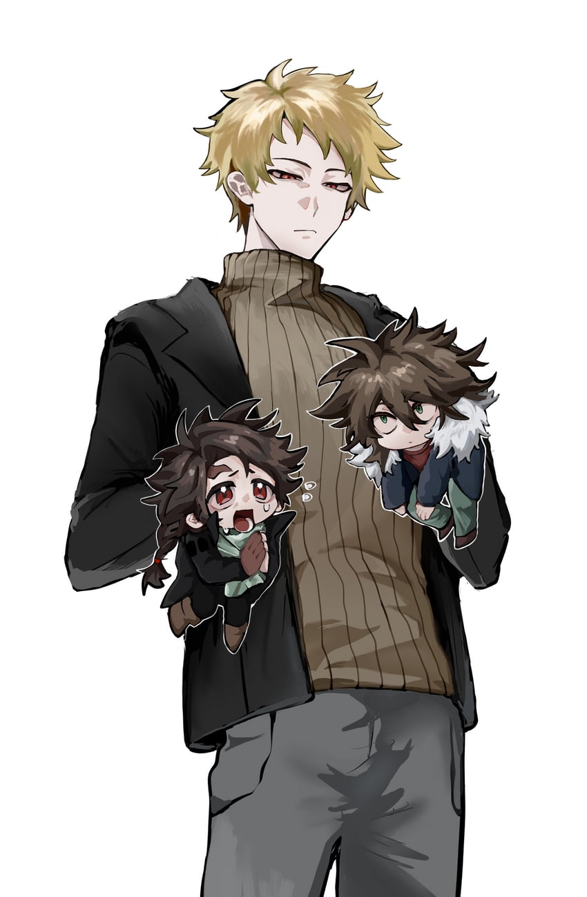 atou haruki, harada minoru, and isoi reiji (saibou shinkyoku) drawn by lingyueshi