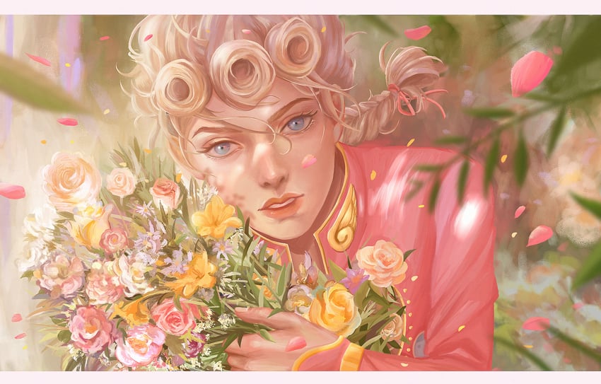 giorno giovanna (jojo no kimyou na bouken and 1 more) drawn by koha_(xxkohaku)