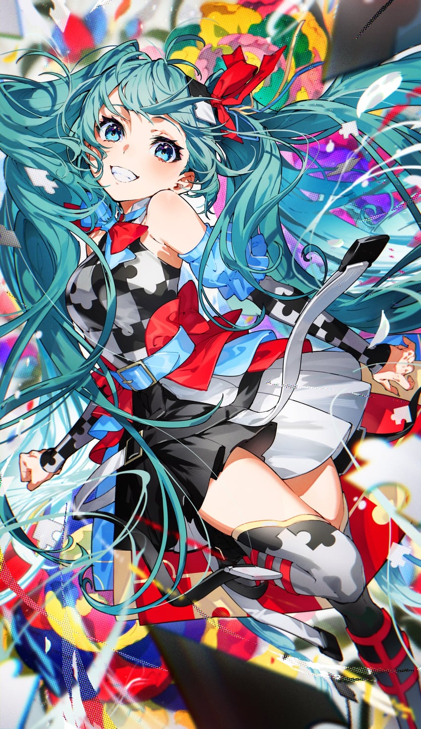 hatsune miku (vocaloid and 1 more) drawn by mika_pikazo