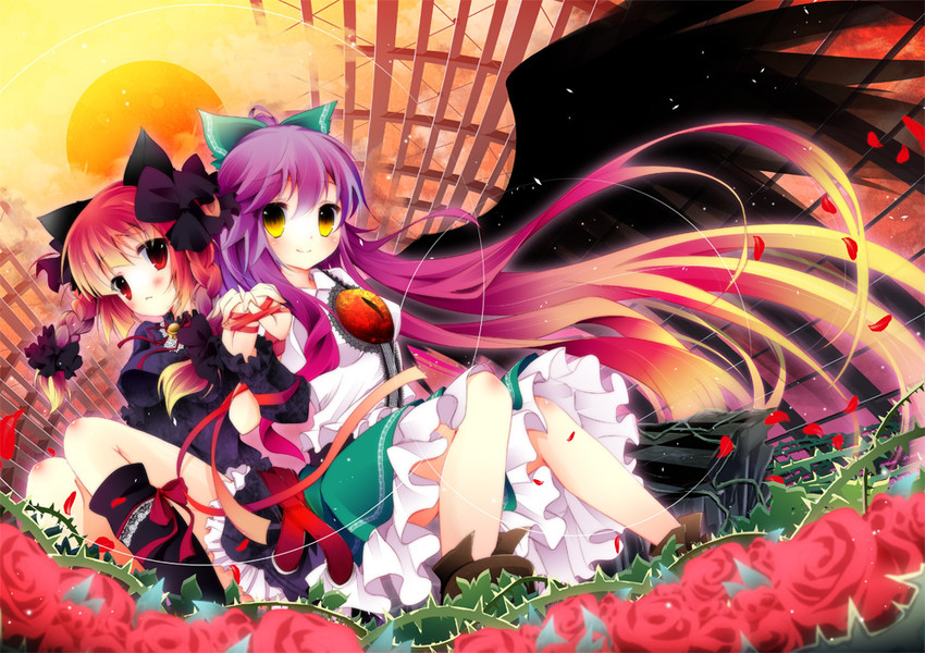 kaenbyou rin and reiuji utsuho (touhou) drawn by nanamomo_rio