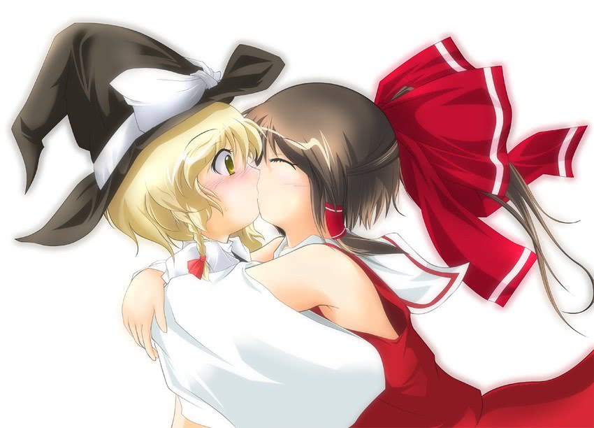hakurei reimu and kirisame marisa (touhou) drawn by nanaume_(shichimi_tougarashi)