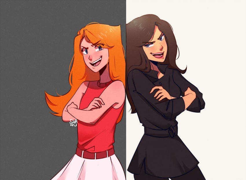 candace flynn and vanessa doofenshmirtz (phineas and ferb) drawn by slasharu