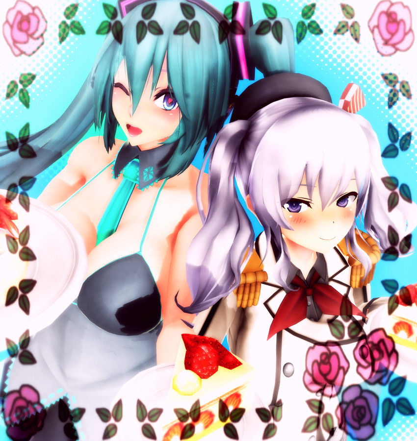 hatsune miku and kashima (kantai collection and 1 more) drawn by sierra_(ws)