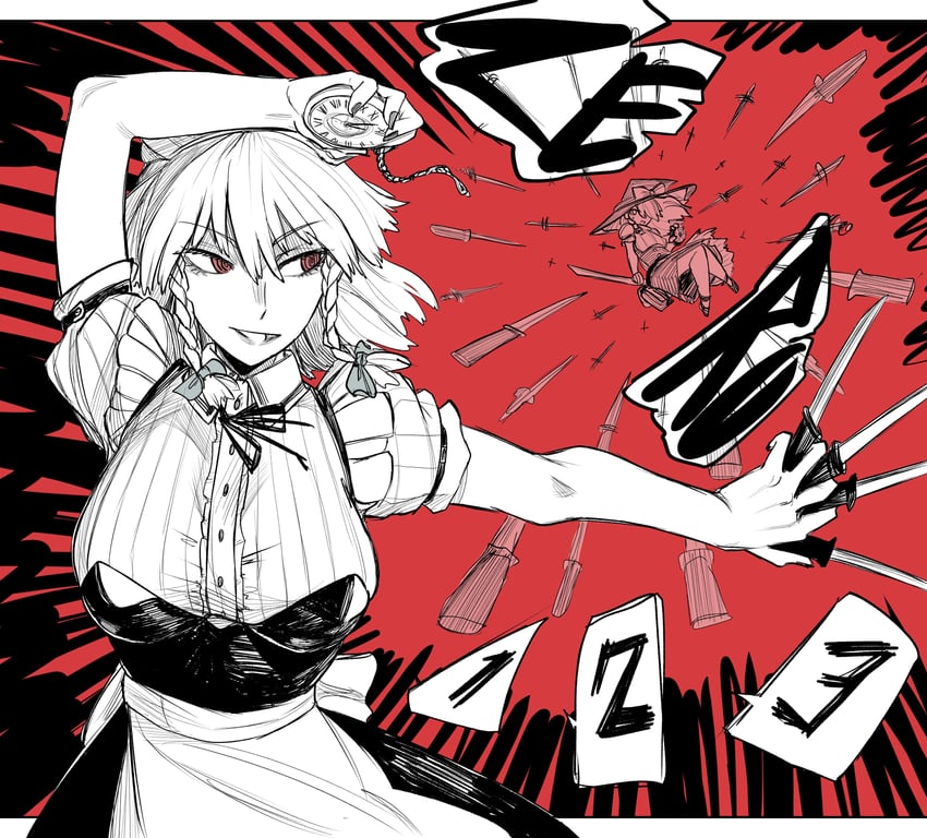 kirisame marisa and izayoi sakuya (touhou) drawn by axel_hi