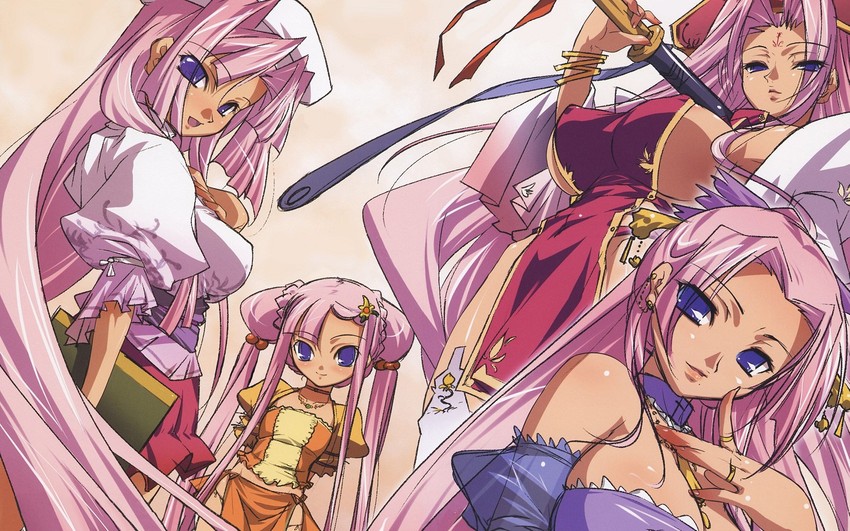 sonken, sonshoukou, sonsaku, and sonken bundai (koihime musou) drawn by hikage_eiji