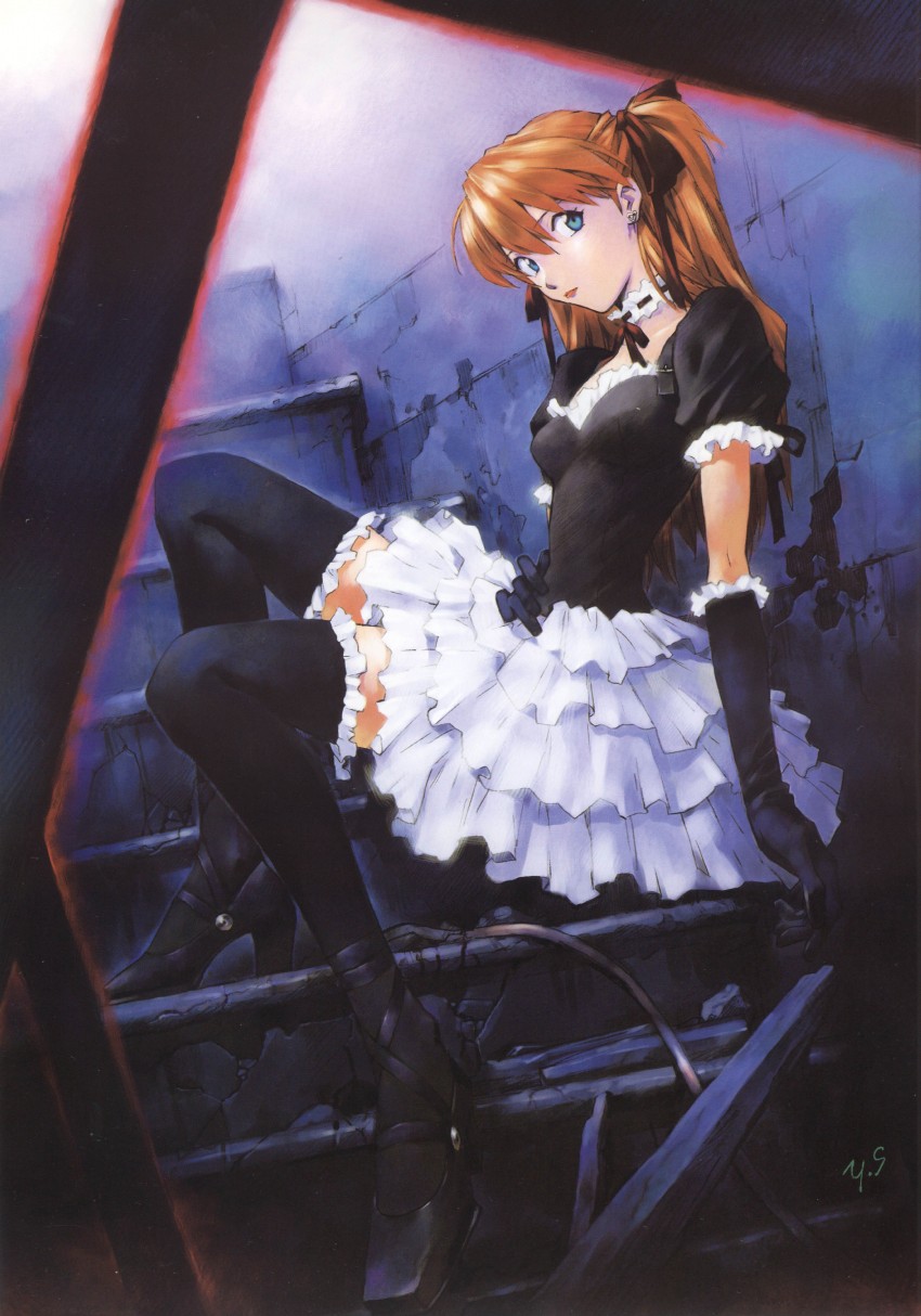 souryuu asuka langley (neon genesis evangelion) drawn by sadamoto_yoshiyuki