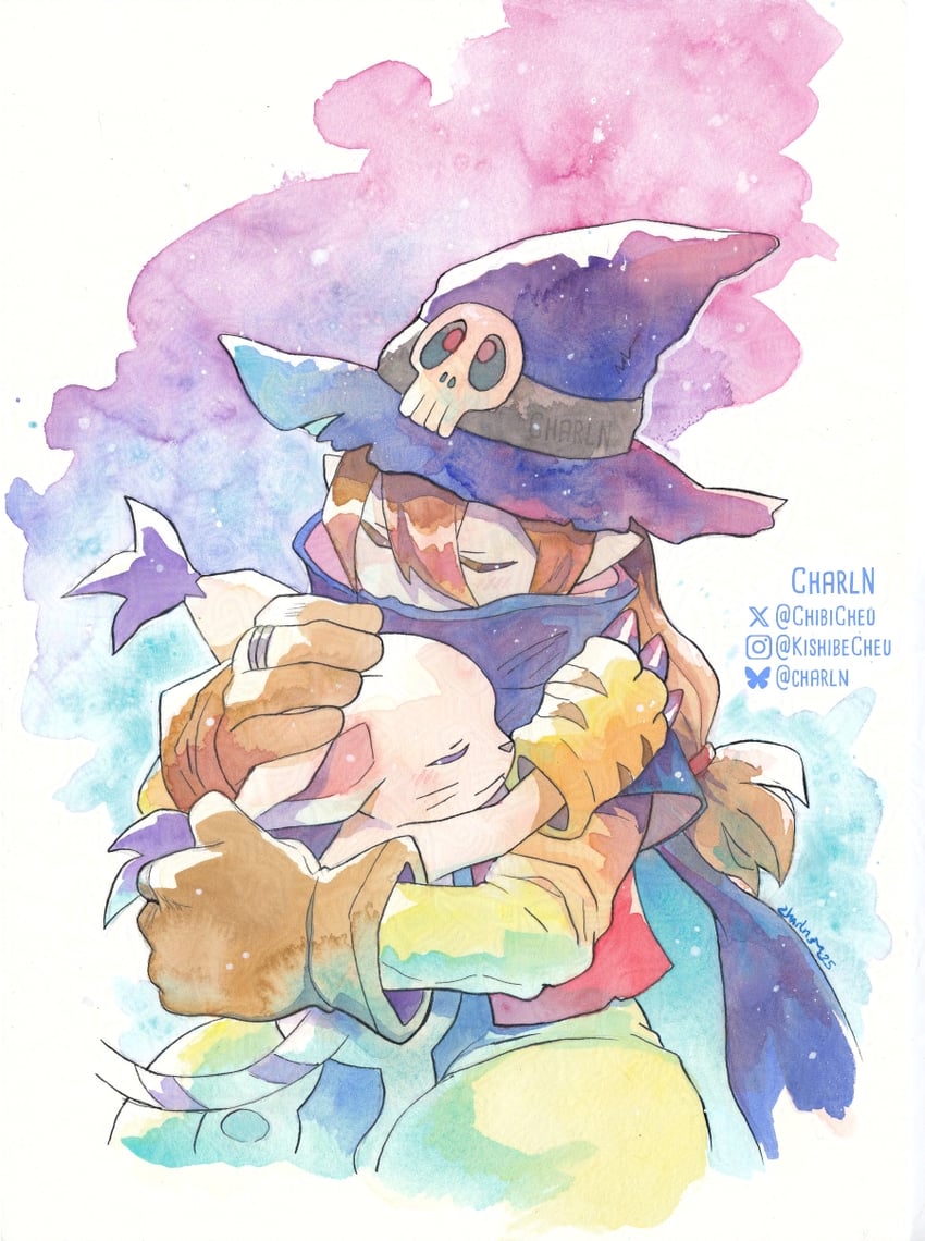 tailmon and wizarmon (digimon and 1 more) drawn by chibicheu