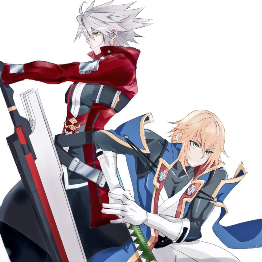 ragna the bloodedge and jin kisaragi (blazblue) drawn by yuzuki_(nostalgic1029)