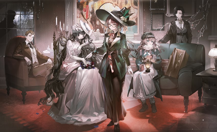 isolde, kakania, marcus, greta hofmann, and heinrich (reverse:1999) drawn by bai_qi-qsr
