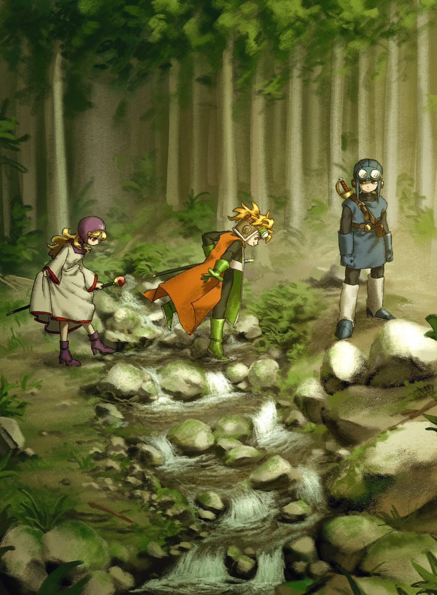 princess of moonbrook, prince of lorasia, and prince of samantoria (dragon quest and 1 more) drawn by nogo_(nogo_059)