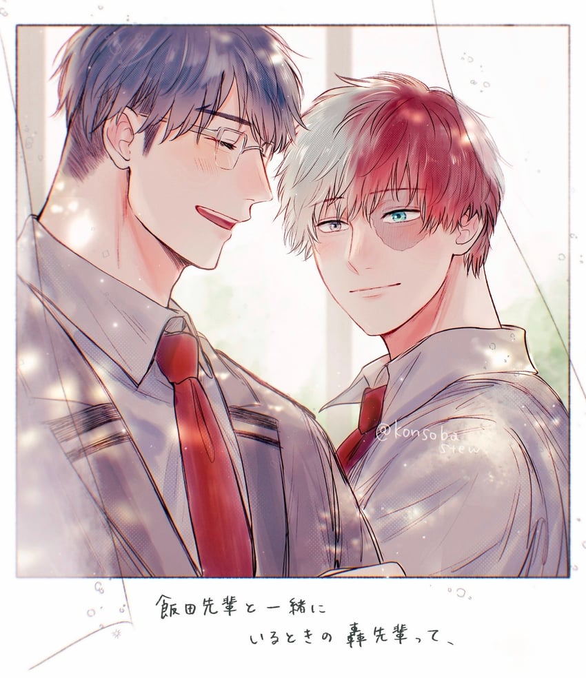 todoroki shoto and iida tenya (boku no hero academia) drawn by konsobastew
