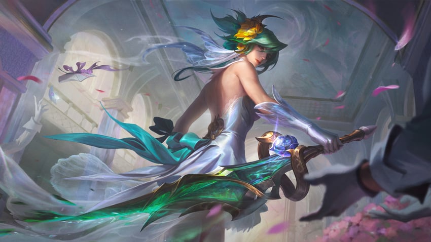 riven and crystal rose riven (league of legends and 1 more) drawn by liushuo