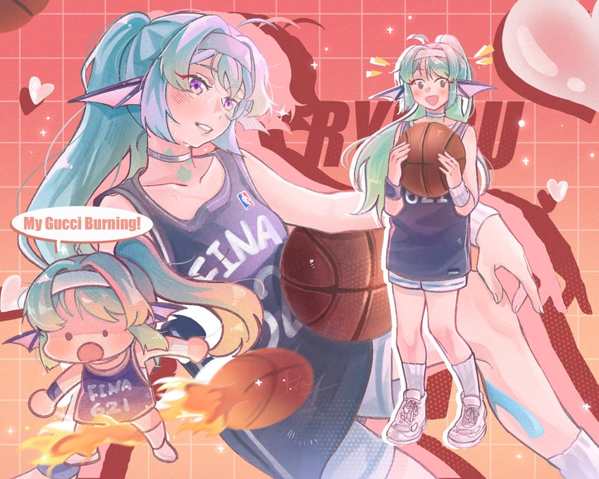 finana ryugu (nijisanji and 1 more) drawn by yoyoray20001996