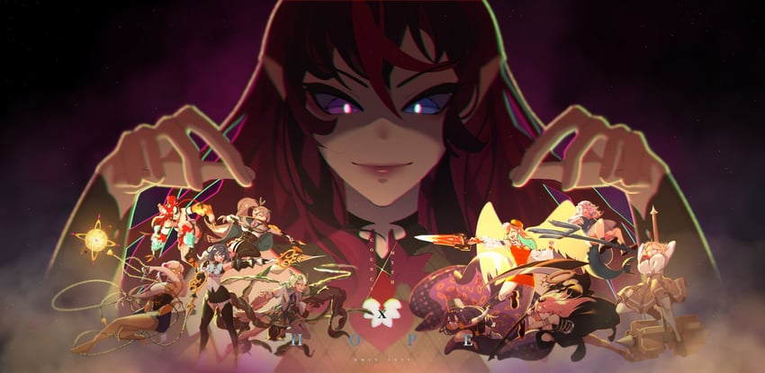 gawr gura, mori calliope, ninomae ina'nis, ouro kronii, nanashi mumei, and 6 more (hololive and 1 more) drawn by qmin_arts