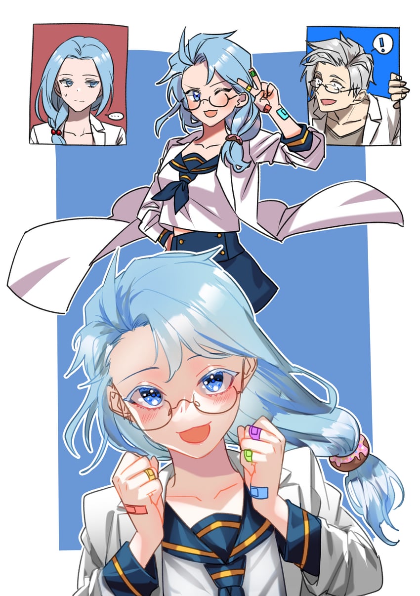 kanou aogu and enomoto noa (saibou shinkyoku) drawn by aken