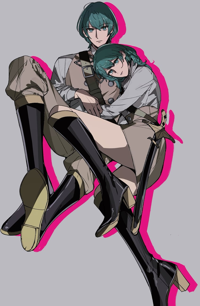 female byleth and male byleth (fire emblem and 1 more) drawn by amikoiiko