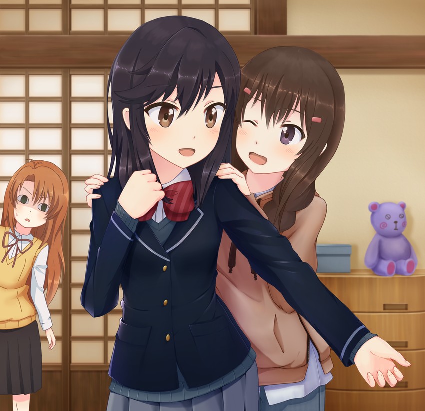 ichijou hotaru, koshigaya komari, and fujimiya konomi (non non biyori) drawn by kamaboko_(user_fhkg8474)