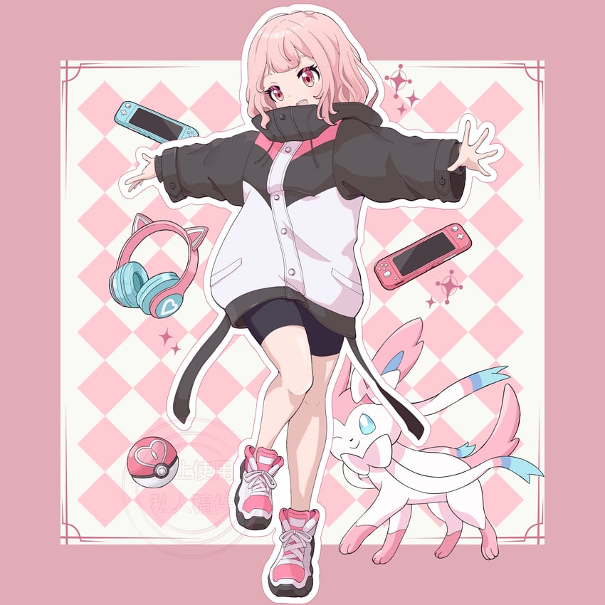 sylveon (original and 1 more) drawn by corbusiyuan