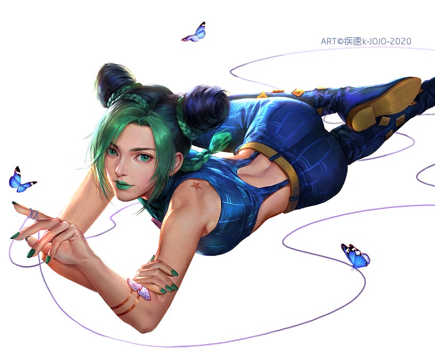 kujo jolyne (jojo no kimyou na bouken and 1 more) drawn by kdash