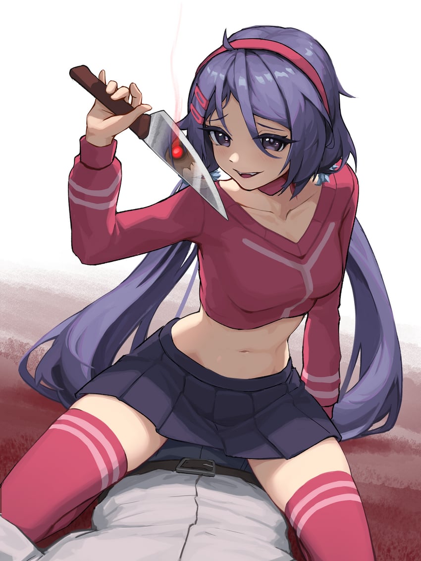 mita, crazy mita, and player character (miside) drawn by auxar
