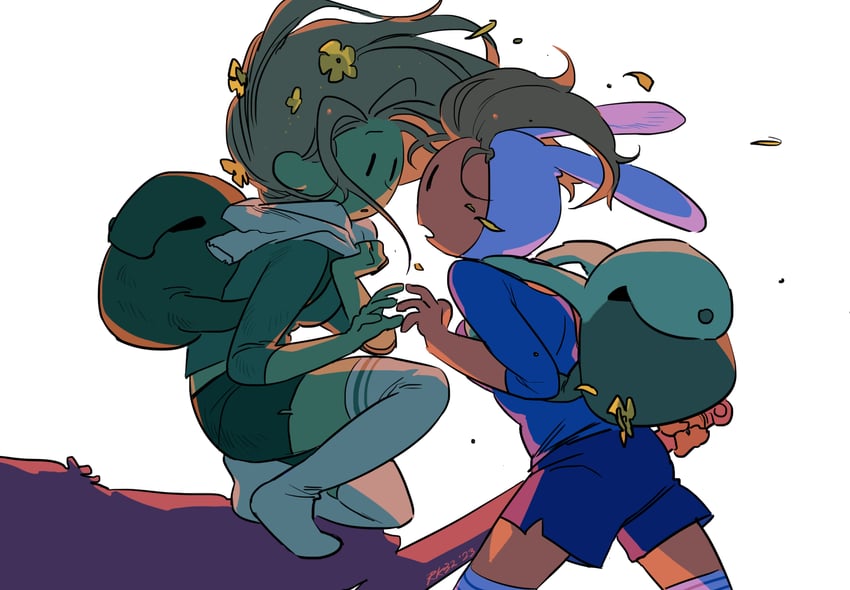 fionna campbell and fern (adventure time) drawn by ruki32_32