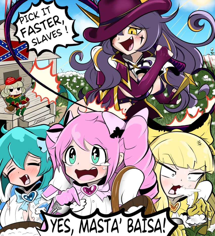 hiiragi utena, magia baiser, araga kiwi, leoparde, minakami sayo, and 5 more (mahou shoujo ni akogarete) drawn by fendey