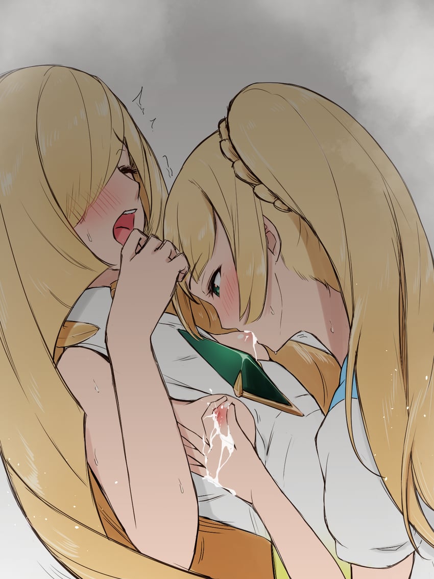 lillie and lusamine (pokemon and 1 more) drawn by doruka