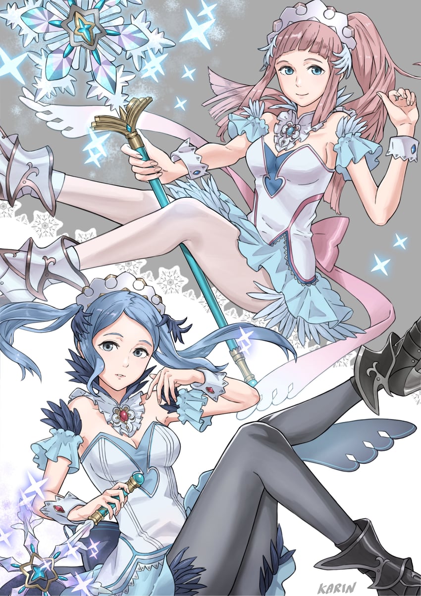 felicia and flora (fire emblem and 2 more) drawn by karrincorrin