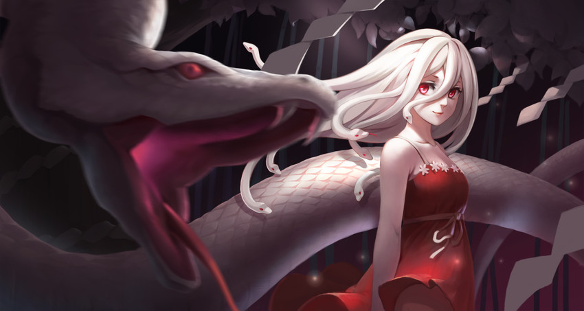 sengoku nadeko, god nadeko, and kuchinawa (monogatari and 1 more) drawn by bei_ju_luoxuan_wan